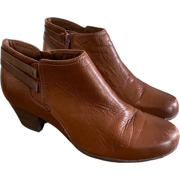 Clarks Womens Booties Size 8.5 Valarie Ashly Leather Strap ankle boots - Picture 2 of 7